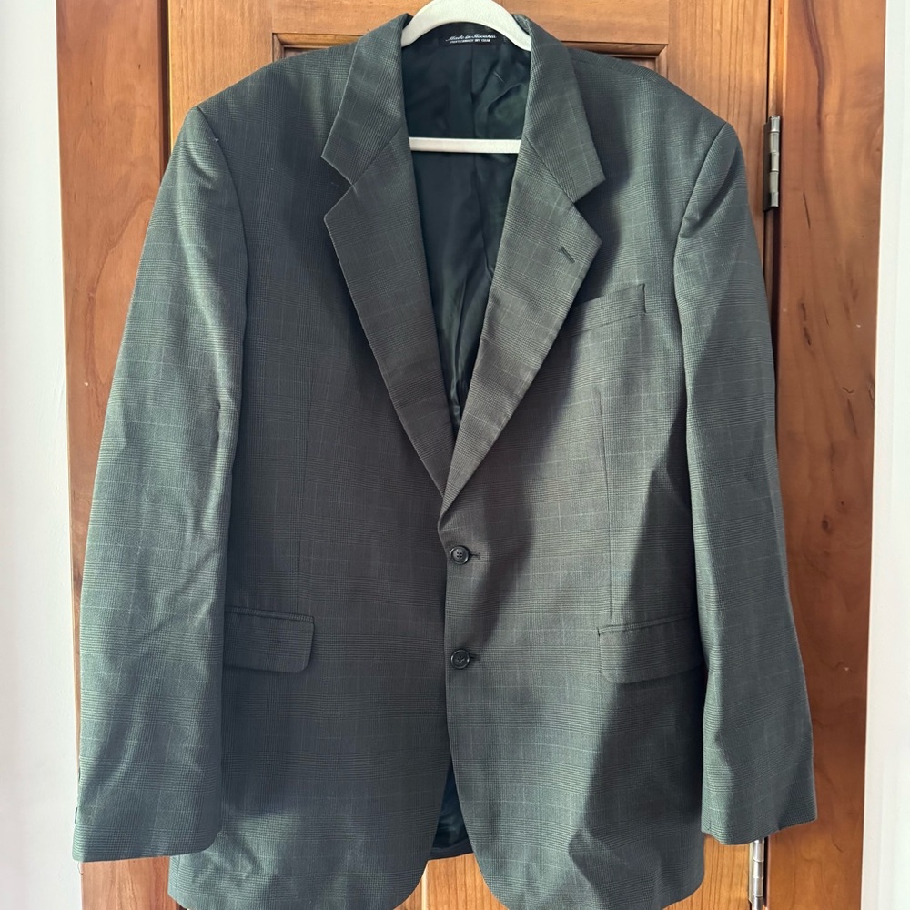 Kilburne & Finch 2 Button Sport Coat Men's Size 44L W38 Gray/Black Wool Blend